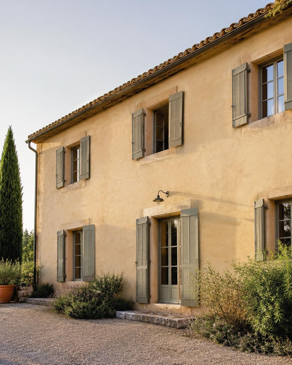 Façade de mas provençal rénovée